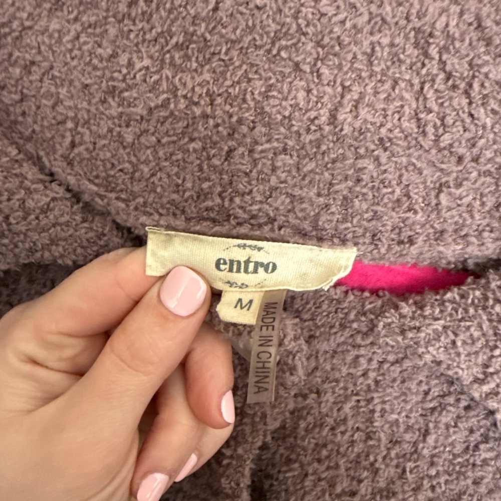 entro Mauve Textured ButtonUp Collared Oversized Sweater. Size M. Good condition - Picture 3 of 4